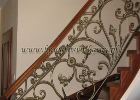Balustrada schodowa z barokowym ornamentem akantu